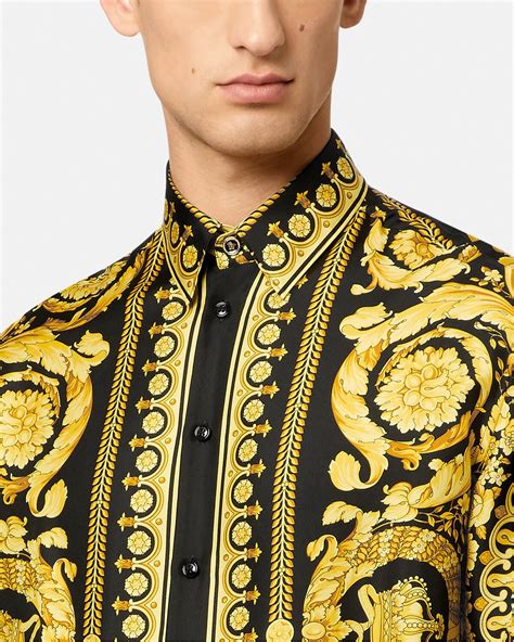 versace silk barocco men's shirt